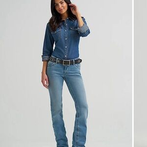 NWT Wrangler Western Streetwear Biker Riding Bootcut Denim